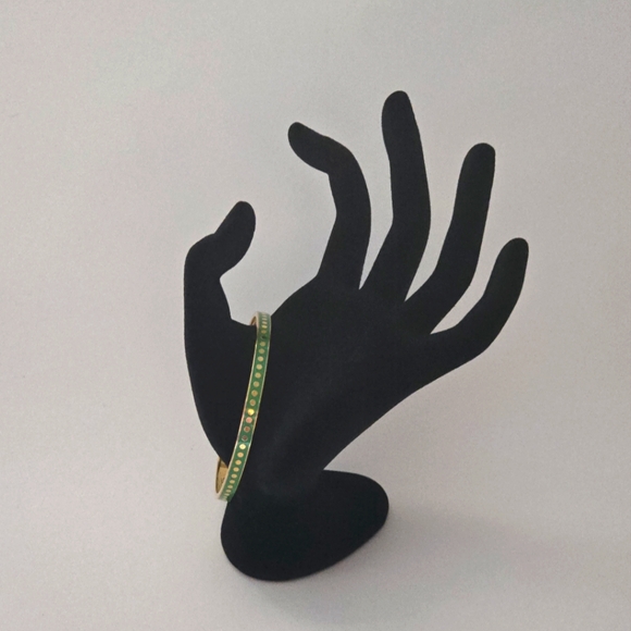Kate Spade ♠️ New York Et Cetera Et Cetera Green Enamel Bangle Bracelet - Picture 4 of 7